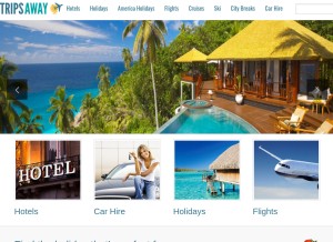 How tripsaway.net looks like on a tablet such as an iPad.