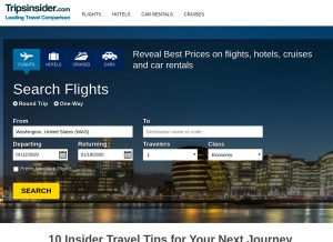 How tripsinsider.com looks like on a tablet such as an iPad.