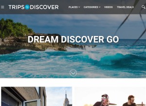 How tripstodiscover.com looks like on a tablet such as an iPad.
