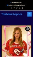 How trishikakapoor.com looks like on a mobile device such as an iPhone.