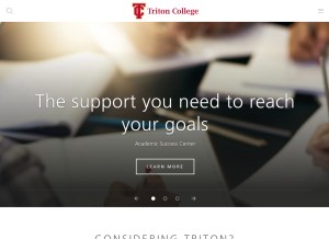 How triton.edu looks like on a tablet such as an iPad.