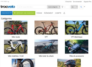 How troc-velo.com looks like on a tablet such as an iPad.