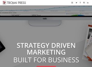 How trojanpressinc.com looks like on a tablet such as an iPad.