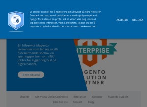 How trollweb.no looks like on a tablet such as an iPad.