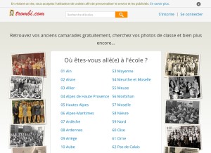 How trombi.com looks like on a tablet such as an iPad.