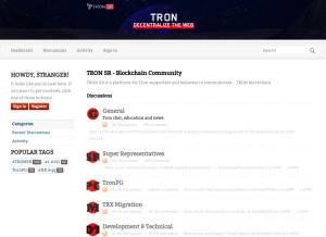 How tronsr.org looks like on a tablet such as an iPad.