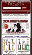 How trophykits.com looks like on a mobile device such as an iPhone.