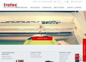 How troteclaser.com looks like on a tablet such as an iPad.