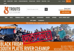 How troutsflyfishing.com looks like on a tablet such as an iPad.