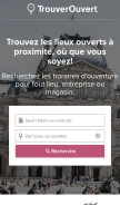 How trouver-ouvert.fr looks like on a mobile device such as an iPhone.