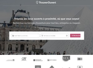 How trouver-ouvert.fr looks like on a tablet such as an iPad.