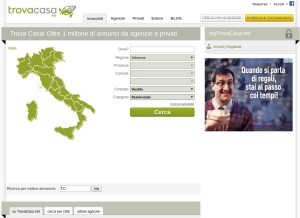 How trovacasa.net looks like on a tablet such as an iPad.