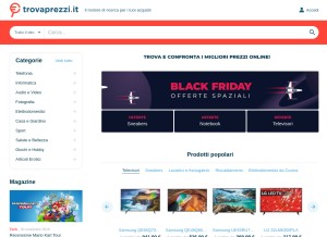 How trovaprezzi.it looks like on a tablet such as an iPad.