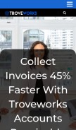 How troveworks.com looks like on a mobile device such as an iPhone.
