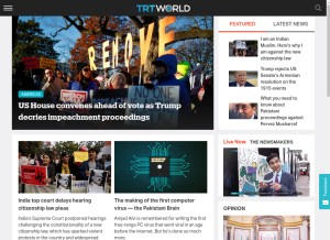 How trtworld.com looks like on a tablet such as an iPad.