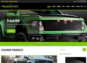 How truck180.com looks like on a tablet such as an iPad.