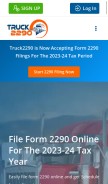 How truck2290.com looks like on a mobile device such as an iPhone.