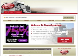 How truckconversion.net looks like on a tablet such as an iPad.