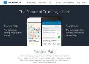 How truckerpath.com looks like on a tablet such as an iPad.