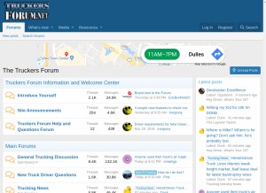 How truckersforum.net looks like on a tablet such as an iPad.