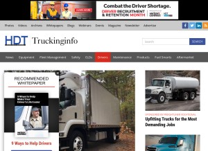 How truckinginfo.com looks like on a tablet such as an iPad.