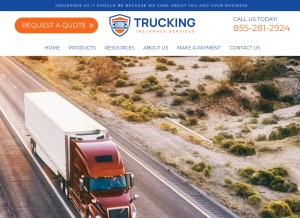 How truckinginsuranceservices.com looks like on a tablet such as an iPad.