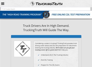 How truckingtruth.com looks like on a tablet such as an iPad.