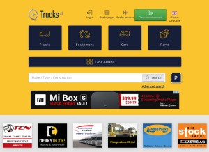 How trucksnl.com looks like on a tablet such as an iPad.
