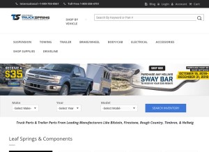 How truckspring.com looks like on a tablet such as an iPad.