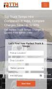 How trucktempohire.com looks like on a mobile device such as an iPhone.