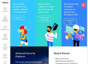 How true.nl looks like on a tablet such as an iPad.