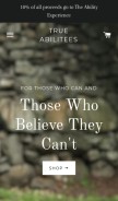How trueabilitees.com looks like on a mobile device such as an iPhone.