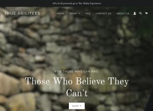 How trueabilitees.com looks like on a tablet such as an iPad.