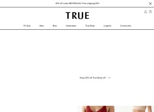 How trueandco.com looks like on a tablet such as an iPad.