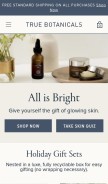 How truebotanicals.com looks like on a mobile device such as an iPhone.