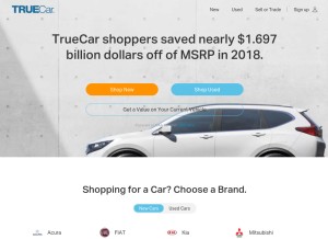 How truecar.com looks like on a tablet such as an iPad.