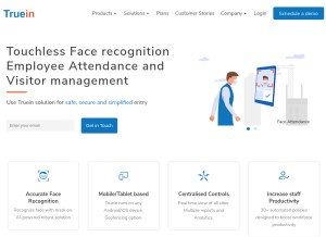 How truein.com looks like on a tablet such as an iPad.