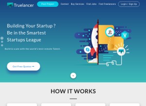 How truelancer.com looks like on a tablet such as an iPad.