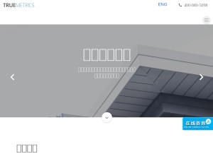 How truemetrics.cn looks like on a tablet such as an iPad.