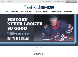 How truenorthshop.com looks like on a tablet such as an iPad.