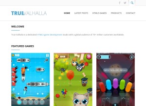 How truevalhalla.com looks like on a tablet such as an iPad.