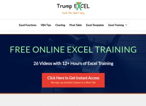 How trumpexcel.com looks like on a tablet such as an iPad.
