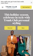 How trunkclub.com looks like on a mobile device such as an iPhone.