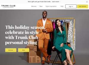 How trunkclub.com looks like on a tablet such as an iPad.