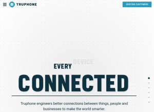 How truphone.com looks like on a tablet such as an iPad.