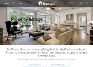 How truplace.com looks like on a tablet such as an iPad.