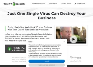 How trust-guard.com looks like on a tablet such as an iPad.