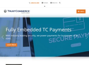 How trustcommerce.com looks like on a tablet such as an iPad.