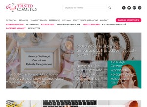 How trustedcosmetics.pl looks like on a tablet such as an iPad.