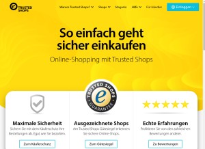 How trustedshops.de looks like on a tablet such as an iPad.